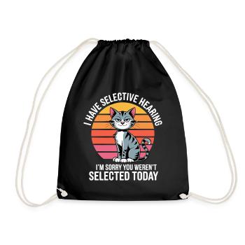 Sarcasm Kitten Cat - Drawstring Bag - black - Front