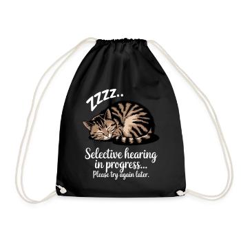 Sarcasm Kitten Cat - Drawstring Bag - black - Front