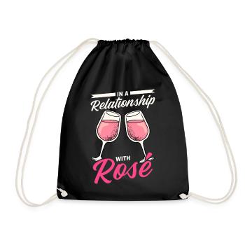 Wein Rosé - Turnbeutel - Schwarz - Vorne