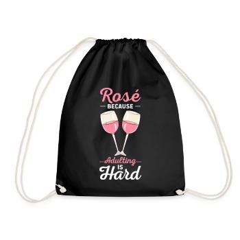 Wein Rosé - Turnbeutel - Schwarz - Vorne