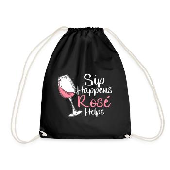Wein Rosé - Turnbeutel - Schwarz - Vorne
