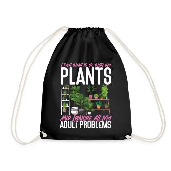Plant Lover Gardening I Just Want - Turnbeutel - Schwarz - Vorne