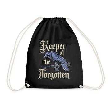 Gardien des oubliés avec corbeau et clé - Sac de sport léger - noir - Devant