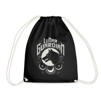 Gardien lunaire loup silhouette Art - Sac de sport léger - noir - Devant