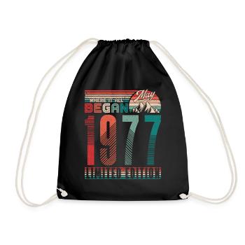 Anniversaire 1977 Vintage Mai Cadeau Rétro - Sac de sport léger - noir - Devant