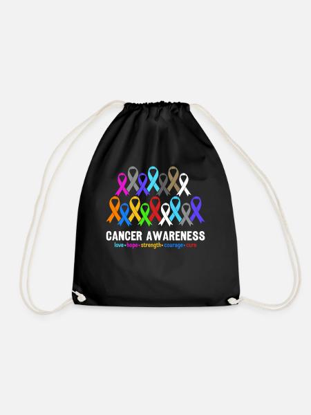 Sensibilisation au Cancer Rubans de Couleur Drôle Cancer - Sac de sport léger - noir