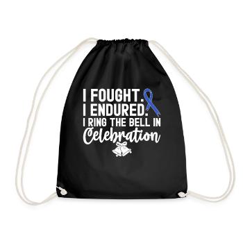 I Ring The Bell In Celebration Blue Ribbon Colon - Drawstring Bag - black - Front