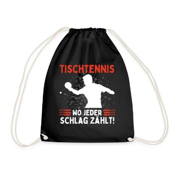 Table tennis where every stroke counts Fun - Drawstring Bag - black - Front