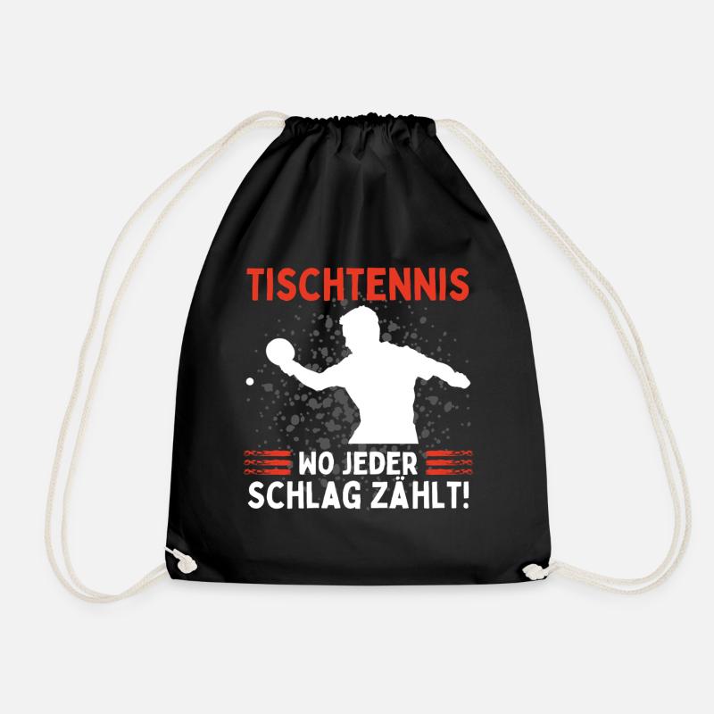 Table tennis where every stroke counts Fun - Drawstring Bag - black