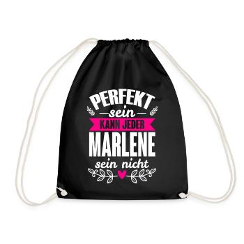 Marlene - Perfekt Sein Kann Jeder Marlene Nicht - Turnbeutel - Schwarz - Vorne