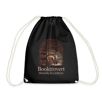 Booktrovert Book Reading - Drawstring Bag - black - Front