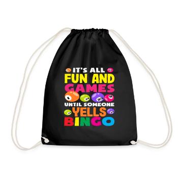 Bingo player fun and play until someone calls bingo - Drawstring Bag - black - Front
