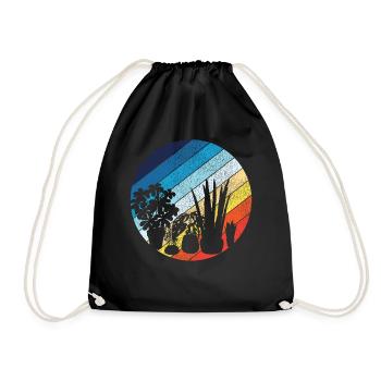Amoureux des plantes jardinage rétro - Sac de sport léger - noir - Devant