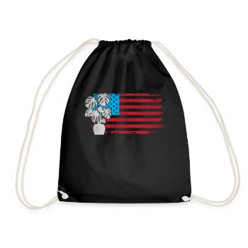 Plant Lover Gardening American - Drawstring Bag - black - Front