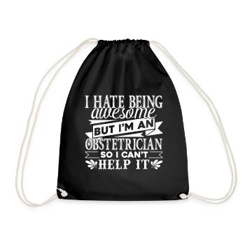 I Hate Being Awesome Obstetrician - Drawstring Bag - black - Front