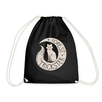 Waldtrickster Cottagecore Mond Fuchs Design - Turnbeutel - Schwarz - Vorne