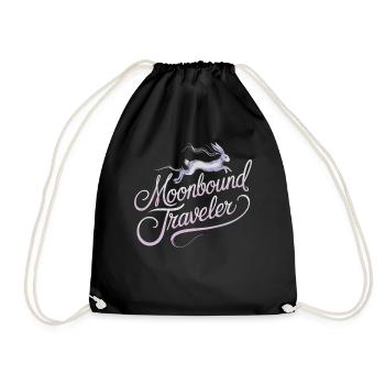 Moonbound Traveler Bunny Jump Fantasy - Drawstring Bag - black - Front