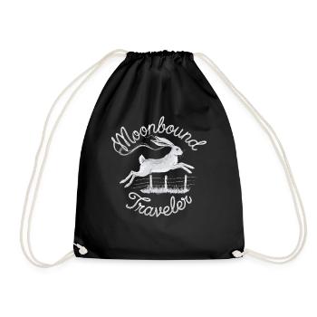 Moonbound Traveler Hase im Sprung - Turnbeutel - Schwarz - Vorne