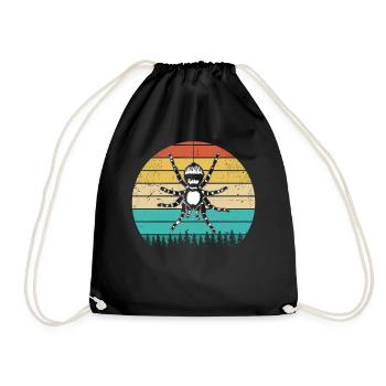Funny Spiders Retro Arachnid Tarantula Spiders - Drawstring Bag - black - Front