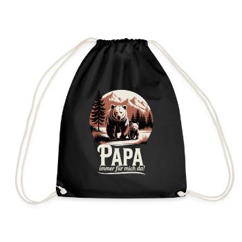 Papa – Immer für mich da - Turnbeutel - Schwarz - Vorne