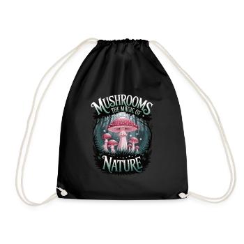 Mushrooms – The Magic of Nature - Drawstring Bag - black - Front