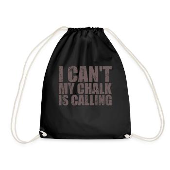 Je ne peux pas que ma craie appelle Boulderer - Sac de sport léger - noir - Devant