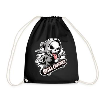 Drôle de faucheuse sur planche à roulettes - Sac de sport léger - noir - Devant