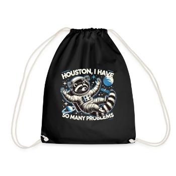 Houston, we have a problem - Drawstring Bag - black - Front