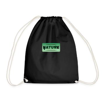 Natur Blatt Text - Turnbeutel - Schwarz - Vorne