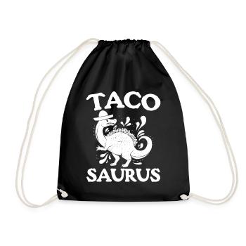 Drôle Dino Taco Taco Saurus Dinosaure - Sac de sport léger - noir - Devant