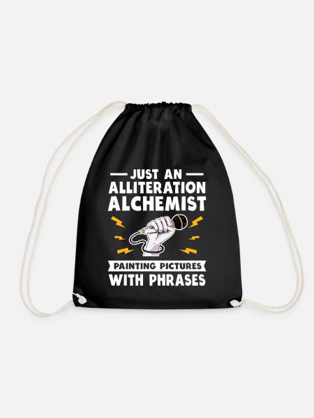 Alliteration Alchemist Poetry Slam - Turnbeutel - Schwarz