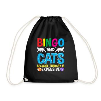 Les joueurs de bingo et les chats parce que la thérapie coûte cher - Sac de sport léger - noir - Devant