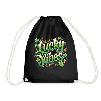 Saint-Patrick Lucky Vibes Shamrock - Sac de sport léger - noir - Devant