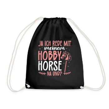 Hobby Horsing Hobby Horse Horse Horse Riding - Drawstring Bag - black - Front