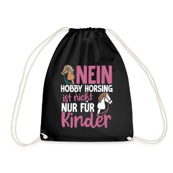 Hobby Horsing Hobby Horse Horse Horse Riding - Drawstring Bag - black - Front