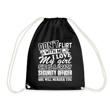 My Girl Is A Crazy Security Officer - Drawstring Bag - black - Front