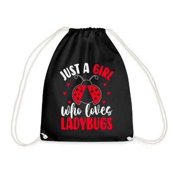 Just A Girl Who Loves Ladybugs Funny Insect Bugs - Drawstring Bag - black - Front
