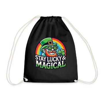 Stay Happy & Magical on St. Patrick's Day - Drawstring Bag - black - Front