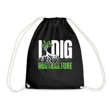 Plant Lover Gardening Pun I Dig - Drawstring Bag - black - Front