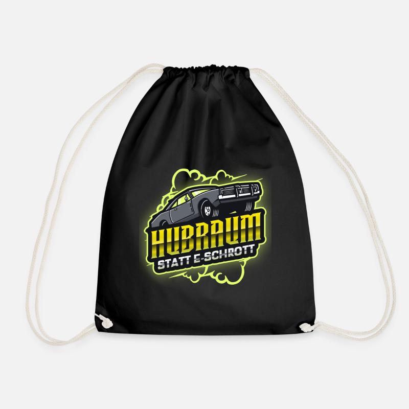 Hubraum statt E Schrott Muscle Car - Turnbeutel - Schwarz