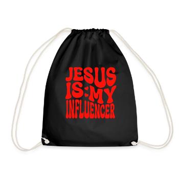 Jesus Is My Influencer - Christian Faith - Drawstring Bag - black - Front