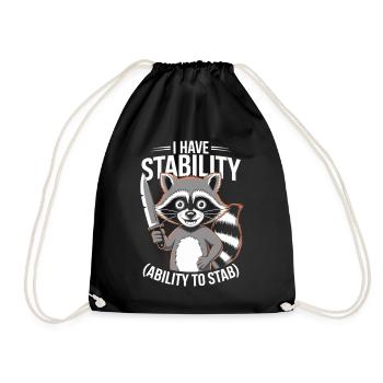 Humour sarcastique du raton laveur - Sac de sport léger - noir - Devant