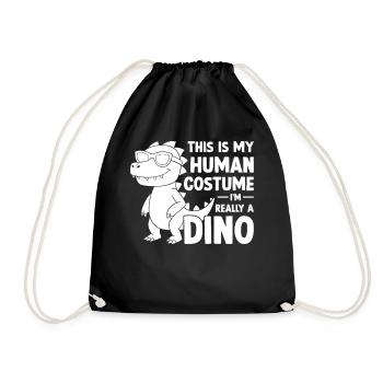 dinosaure dino - c’est mon costume humain je suis - Sac de sport léger - noir - Devant