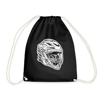 Lacrosse Helm Skizze - Turnbeutel - Schwarz - Vorne