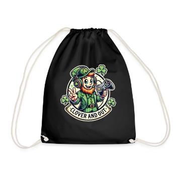 Clover And Out St. Patrick's Day Gaming Fun - Drawstring Bag - black - Front