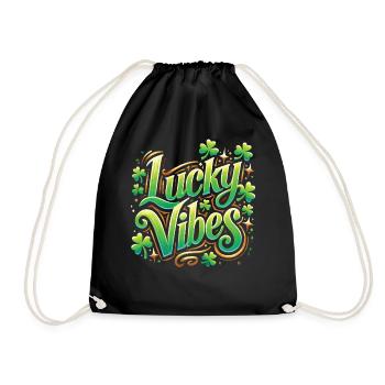 Happy vibes for St. Patrick's Day - Drawstring Bag - black - Front