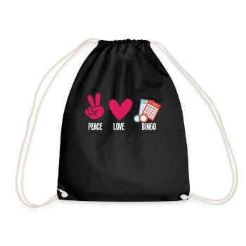 Bingo Player Peace Love Bingo - Drawstring Bag - black - Front