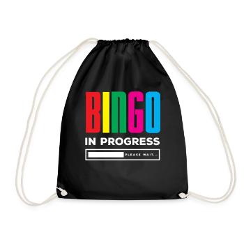 Bingo in progress Please wait Progress - Drawstring Bag - black - Front