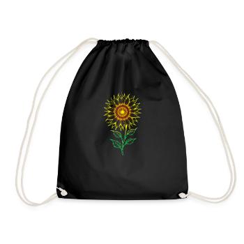 Stylized Sunflower Glow - Drawstring Bag - black - Front