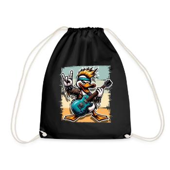 Duck Rock and Roll Guitarist Electric Guitar - Drawstring Bag - black - Front